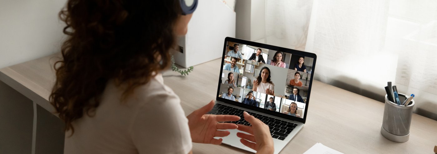 Student taking part in webinar